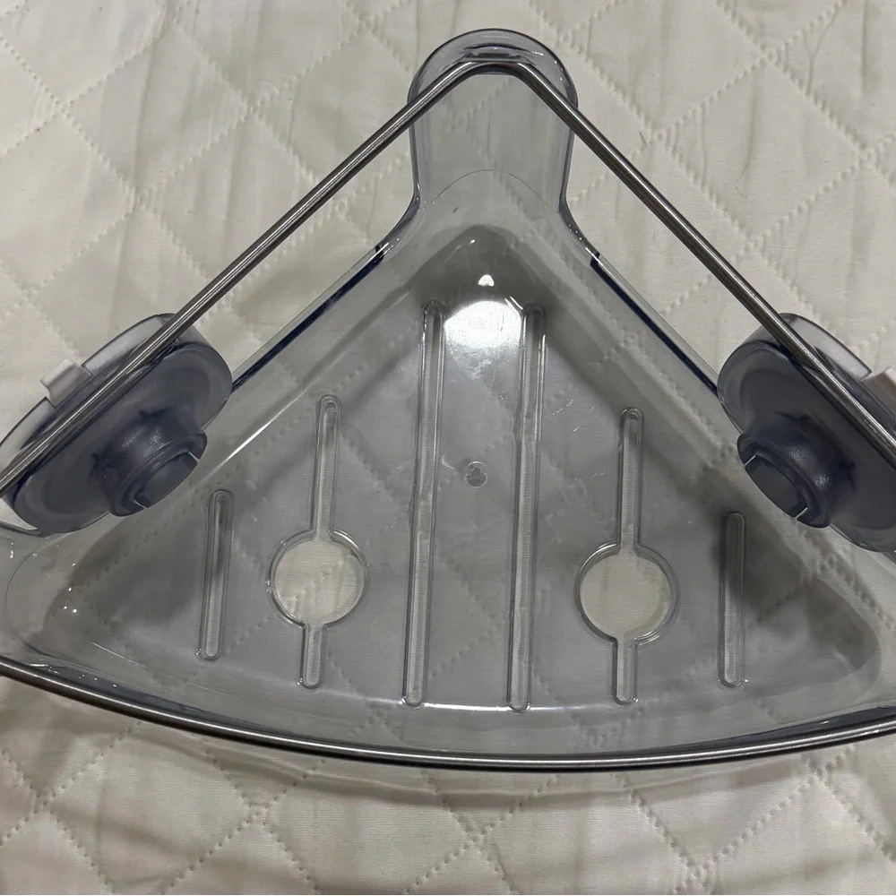 Clear Triangular Bathroom Shelf
